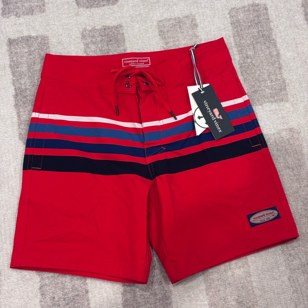 Vineyard Vines Bold Red Swim Trunks